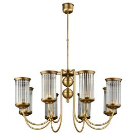 Candelabre, Lustre - Candelabru 8 brate design clasic din alama OLZANO