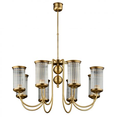 Candelabre, Lustre - Candelabru 8 brate design clasic din alama OLZANO