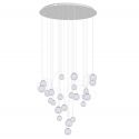 Lustra LED design casa scarii cu 24 pendule suspendate ZOE crom