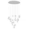 Lustra LED design casa scarii cu 24 pendule suspendate ZOE crom