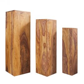 Masute Living - Set de 3 coloane decorative Makassar Sheesham