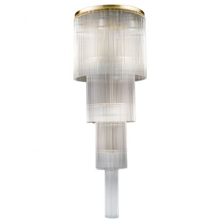 Corpuri de iluminat Lustre pentru casa scarii - Lustra design LUX diametru 60cm din alama decorata cu sticla Filago