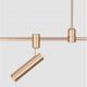 Lustre / Pendule spatii comerciale - Sistem tubular magnetic-decorativ GRAMMI 03 H-75cm, auriu satinat