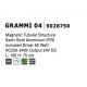 Lustre / Pendule spatii comerciale - Sistem tubular magnetic-decorativ GRAMMI 03 H-75cm, auriu satinat
