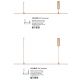 Lustre / Pendule spatii comerciale - Sistem tubular magnetic-decorativ GRAMMI 03 H-75cm, auriu satinat