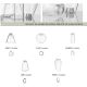 Lustre / Pendule spatii comerciale - Sistem tubular magnetic-decorativ GRAMMI 03 H-75cm, auriu satinat