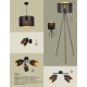 Lampadare - Lampadar cu trepied design modern TUNNO negru, auriu