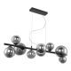Pendule, Lustre suspendate - Lustra cu 9 surse de lumina design modern RIHA fumurie