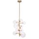 Lustra design LUX cu 13 surse de lumina Ezra alama antic