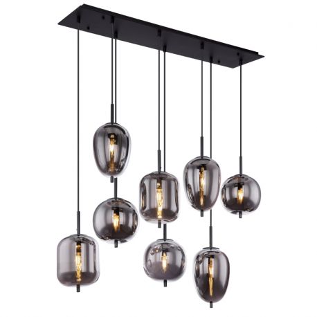 Pendule, Lustre suspendate - Lustra suspendata cu 8 pendule design modern BLACKY fumuriu