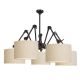 Candelabre, Lustre - Lustra moderna cu 5 brate articulate Amsterdam abajur light linen