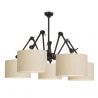 Lustra moderna cu 5 brate articulate Amsterdam abajur light linen