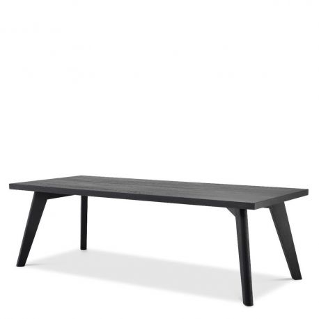 Mese dining - Masa design LUX din lemn de stejar Biot negru, 240x100