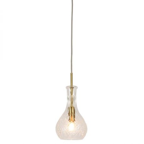 Pendule, Lustre suspendate - Lustra, Pendul elegant din sticla Brussels transparent/gold, drop