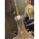 Pendule, Lustre suspendate - Lustra, Pendul elegant din sticla Brussels transparent/gold, drop