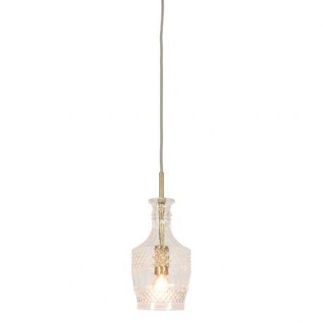 Pendule, Lustre suspendate - Lustra, Pendul elegant din sticla Brussels transparent/gold, straight