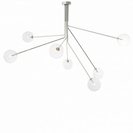 Candelabre, Lustre - Lustra dimabila design LUX cu 7 brate Topaz nickel