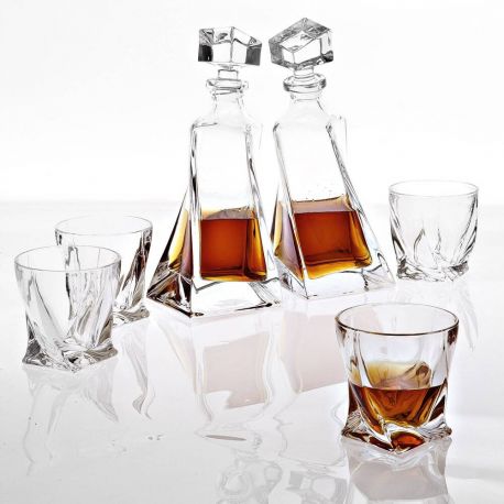 Parfumuri de camera, Idei cadouri, Obiecte decorative - Set 6 piese design unicat Sapphire Decanter