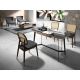 Scaune - Scaun design LUX din lemn cu spatar de rattan Walnut