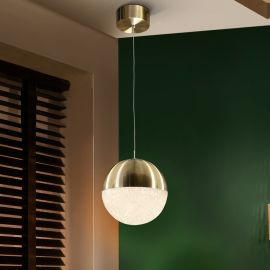 Pendule, Lustre suspendate - Pendul LED modern Sphere 20 alama satinata