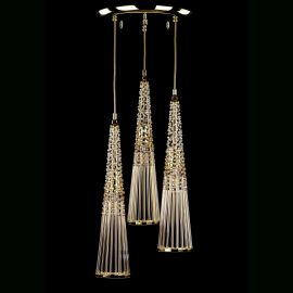 Lustre Cristal Bohemia - Lustra cu 3 pendule cristal Bohemia design LUX AMADEUS 02-CH