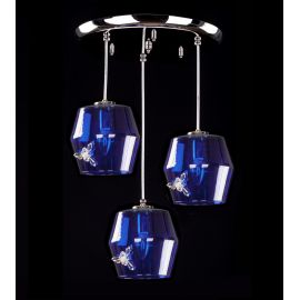 Lustre Cristal Bohemia - Lustra cu 3 pendule design LUX NIGHT SKY 06-CH
