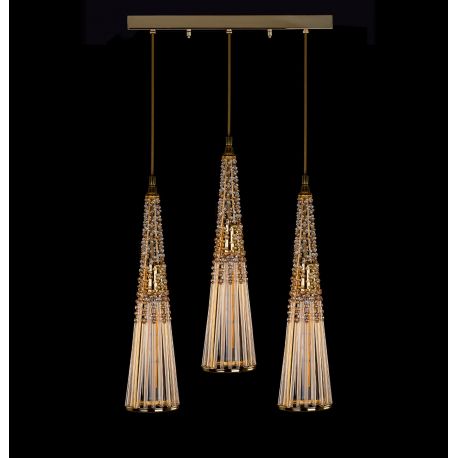 Lustre Cristal Bohemia - Lustra cu 3 pendule cristal Bohemia design LUX AMADEUS 03-CH