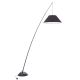 Lampadare - Lampadar cu brat telescopic cu abajur textil negru Campanula