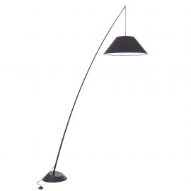 Lampadare - Lampadar cu brat telescopic cu abajur textil negru Campanula