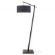 Lampadare - Lampadar din bambus si abajur din tesatura in, Andes negru/ albastru