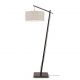 Lampadare - Lampadar din bambus si abajur din tesatura in, Andes negru/ in deschis