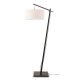 Lampadare - Lampadar din bambus si abajur din tesatura in, Andes negru/ alb