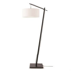 Lampadare - Lampadar din bambus si abajur din tesatura in, Andes negru/ alb