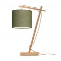 Lampa din bambus si abajur din tesatura in, Andes natur/ verde