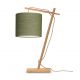 Veioze - Lampa din bambus si abajur din tesatura in, Andes natur/ verde