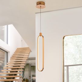 Pendule, Lustre suspendate - Pendul LED design ultra-modern Colette auriu roze