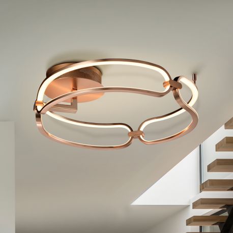 Lustre aplicate - Lustra LED aplicata design ultra-modern 47cm Colette auriu roze
