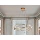 Pendule, Lustre suspendate - Lustra LED suspendata design ultra-modern 60cm Colette auriu roze