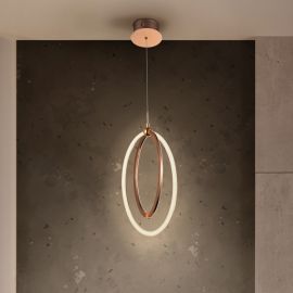 Pendule, Lustre suspendate - Pendul LED design ultra-modern Ocellis auriu roze