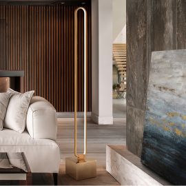 Lampadare - Lampa de podea LED design ultra-modern Colette auriu roze