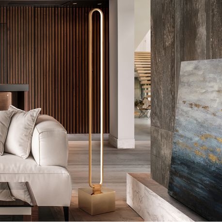 Lampadare - Lampa de podea LED design ultra-modern Colette auriu roze