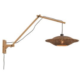 Aplice, corpuri de iluminat pentru pereti - Aplica din bambus cu brat articulat Bali orizontal L natur, 44cm