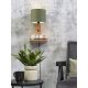 Aplice, corpuri de iluminat pentru pereti - Aplica cu raft din bambus si abajur din tesatura in, Andes natur/ verde