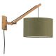 Aplice, corpuri de iluminat pentru pereti - Aplica cu brat directionabil din bambus si abajur din tesatura in, Andes natur/ v...