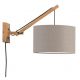 Aplice, corpuri de iluminat pentru pereti - Aplica cu brat directionabil din bambus si abajur din tesatura in, Andes natur/ g...