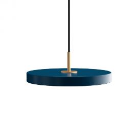 Pendule, Lustre suspendate - Lustra LED design scandinav Asteria mini - petrol blue/ auriu