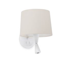 Aplice, corpuri de iluminat pentru pereti - Aplica cu reader LED eleganta design modern CONGA alb/bej