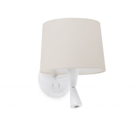 Aplice, corpuri de iluminat pentru pereti - Aplica cu reader LED eleganta design modern CONGA alb/bej