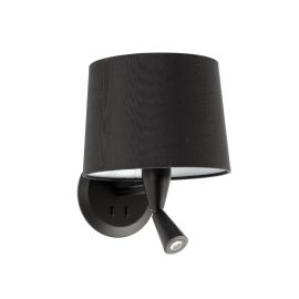 Aplice, corpuri de iluminat pentru pereti - Aplica cu reader LED eleganta design modern CONGA neagra