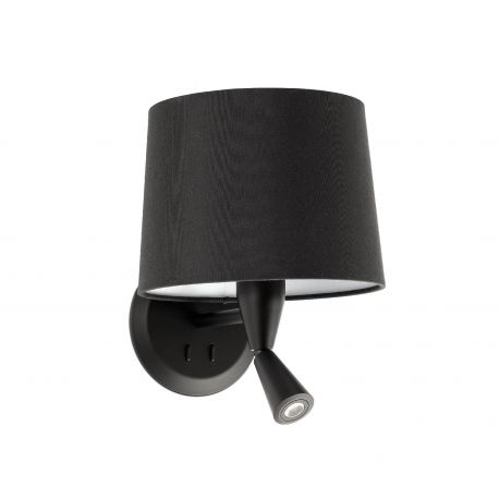 Aplice, corpuri de iluminat pentru pereti - Aplica cu reader LED eleganta design modern CONGA neagra